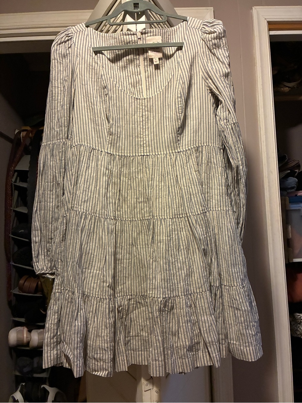 cinq a sept Blue & White Striped Dress